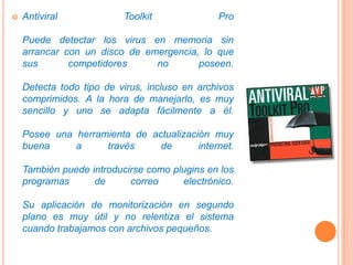 Conclusión Entonces podemos decir que  luchar con los viruz  es una lucha muy difícil y que solo nos queda  tener un cuidado general por los lugares donde navegamos o circulamos nuestros dispositivos  extraíbles.La lucha con los virus es un guerra que no tendra fin solo queda un cuidado y la responsabilidad de crear programas para beneficiar  a la sociedad.