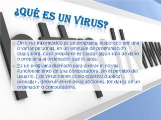 HistoriaEn 1949, el matemático estadounidense de origen húngaro John von Neumann, en el Instituto de Estudios Avanzados de Princeton (Nueva Jersey), planteó la posibilidad teórica de que un programa informático se reprodujera. Esta teoría se comprobó experimentalmente en la década de 1950 en los Bell Laboratories, donde se desarrolló un juego llamado CoreWars en el que los jugadores creaban minúsculos programas informáticos que atacaban y borraban el sistema del oponente e intentaban propagarse a través de él. 