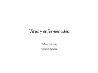 Virus y enfermedades 
Yulian Caicedo 
Antonio Aguilar 
 