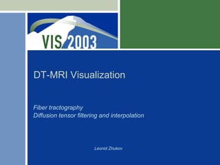 DT-MRI Visualization


Fiber tractography
Diffusion tensor filtering and interpolation




                        Leonid Zhukov
 