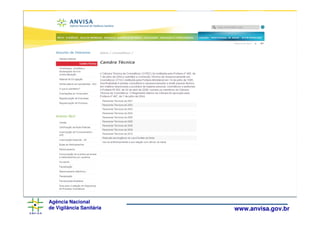 Agência Nacional
de Vigilância Sanitária   www.anvisa.gov.br
 