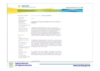 Agência Nacional
de Vigilância Sanitária   www.anvisa.gov.br
 
