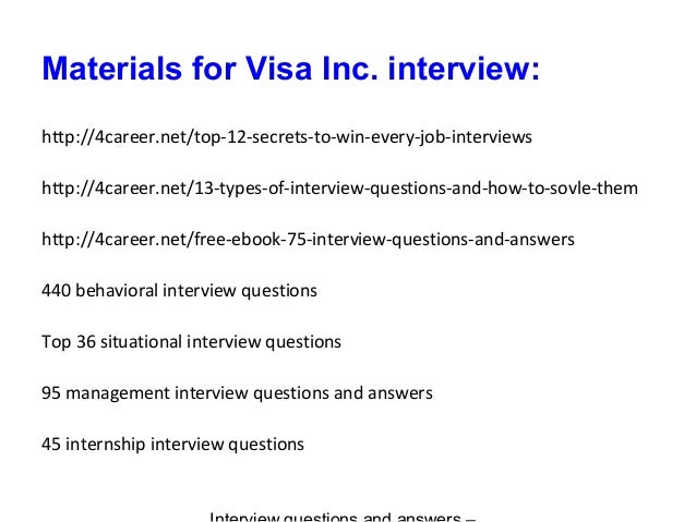 group letter red management and answers interview Visa inc. questions