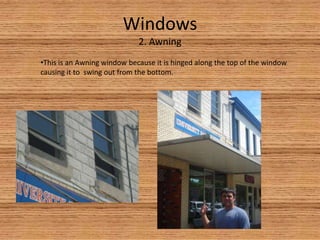 Weep holeA small drain hole for water. One is drilled through a wooden window sill to allow condensation water to escape; cross joints in the outer leaf of a cavity wall are left without mortar at intervals.
