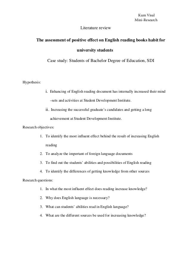Dissertation reading habit