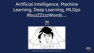 © 2018, Amazon Web Services, Inc. or its affiliates. All rights reserved.
Artificial Intelligence, Machine
Learning, Deep Learning, MLOps
#buzZZzzzWords…
?!
 