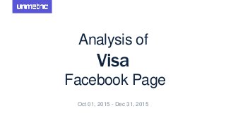 Analysis of
Visa
Facebook Page
Oct 01, 2015 - Dec 31, 2015
 