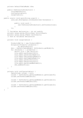VISUALIZAR REGISTROS EN UN JTABLE