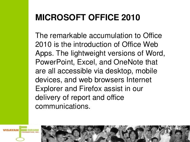 Visayan Forum Foundation For Ms Office 2010 By Mr Peter - 