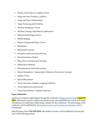 2nd International Conference on Vision Computing(VISCOM 2024) | PDF ...