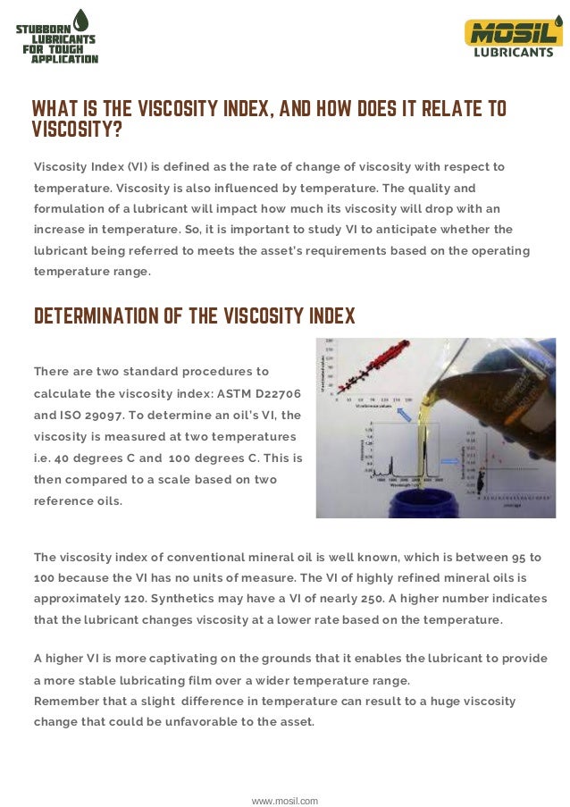 Viscosity Index What is Viscosity Index? Importance of VI in Lubricants