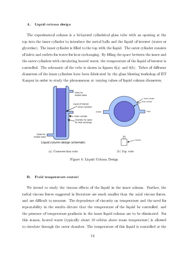 Notes on experimental methods for measure of viscosity on a falling
