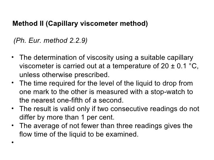 Viscosity and its determination
