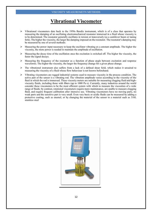 Viscosity measurement methods PDF