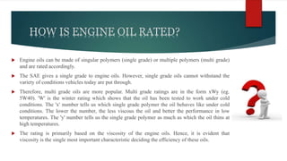 Viscosity of engine oils | PPTX