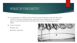 Viscosity of engine oils | PPTX