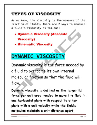 Viscosity of fluids