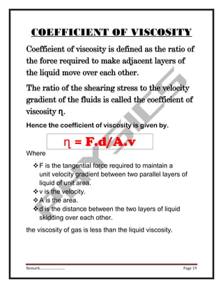 Viscosity of fluids