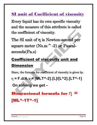 Viscosity of fluids