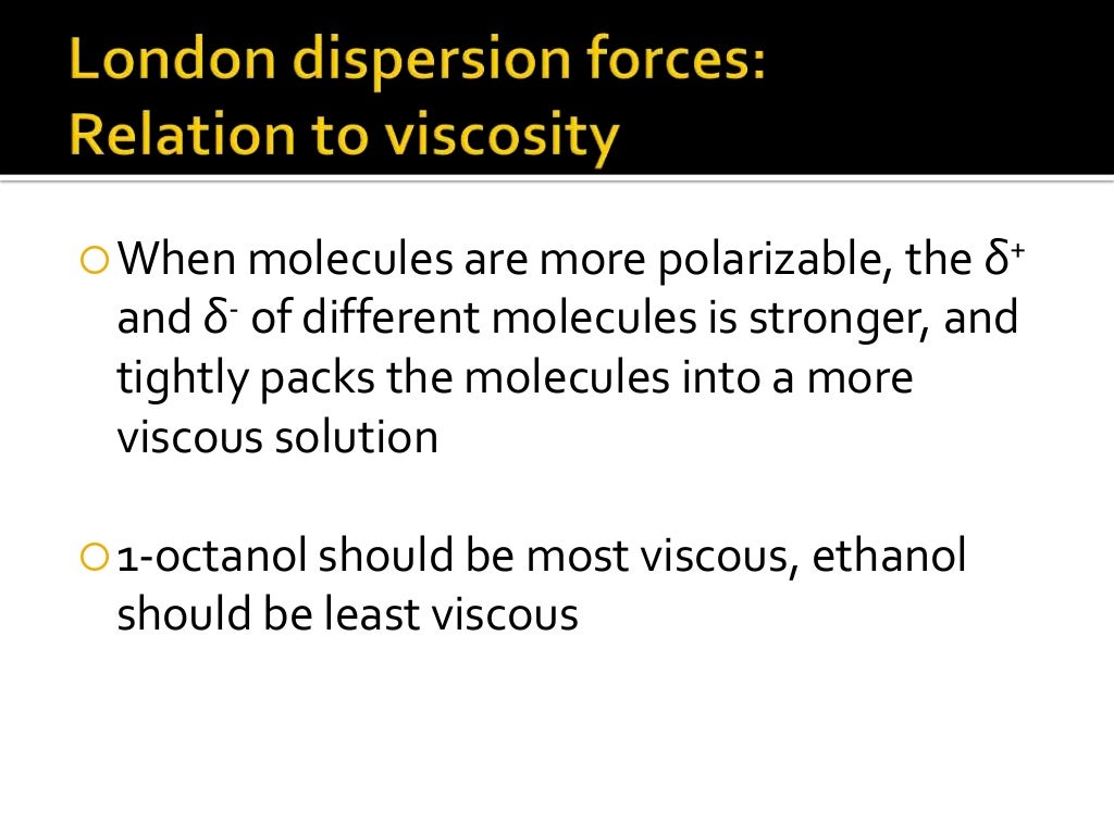 Viscosity Variations with Molecular Structure