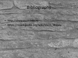 Bibliography
• http://www.viscri-info.ro
• https://ro.wikipedia.org/wiki/Viscri,_Brașov
 