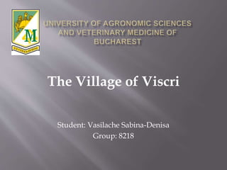 The Village of Viscri
Student: Vasilache Sabina-Denisa
Group: 8218
 