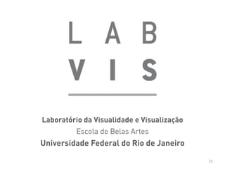 Laboratório da Visualidade e Visualização
Escola de Belas Artes
Universidade Federal do Rio de Janeiro
33
 