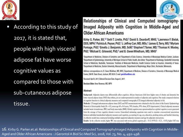 Viseral fat & Cognition.pptx | Endocrine and Metabolic Diseases ...