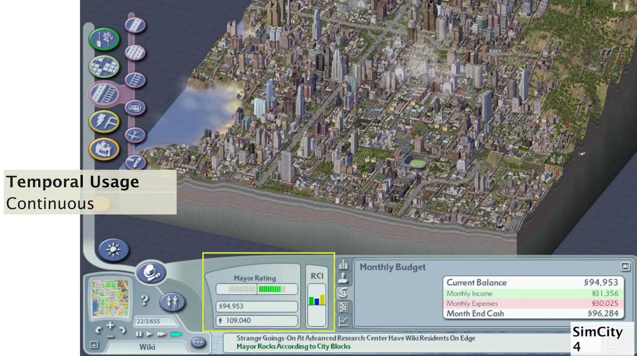 Temporal Usage
Continuous




                 SimCity
                 4
 