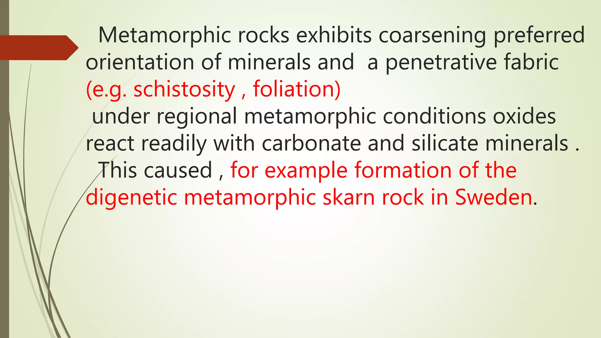 ore of metamorphic affiliation economif geology | PPTX