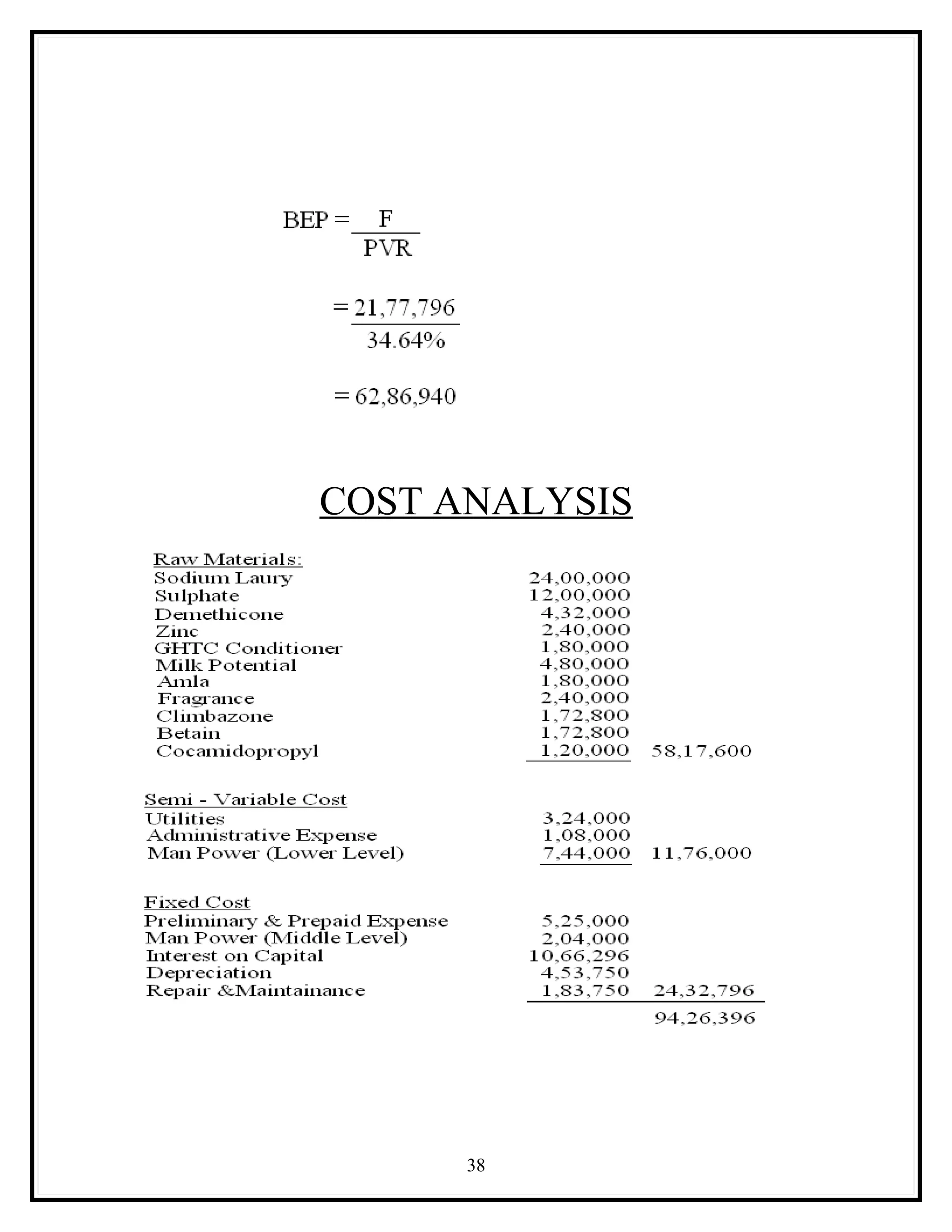 COST ANALYSIS




      38
 