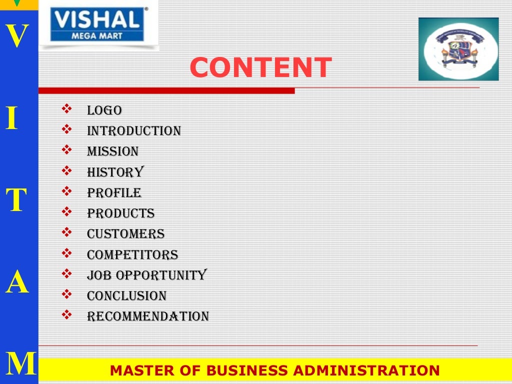Vishal mega mart presentation 123