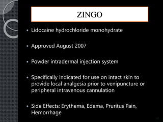 Zingo Injection Pharmacology of local anaesthetics | PPTX