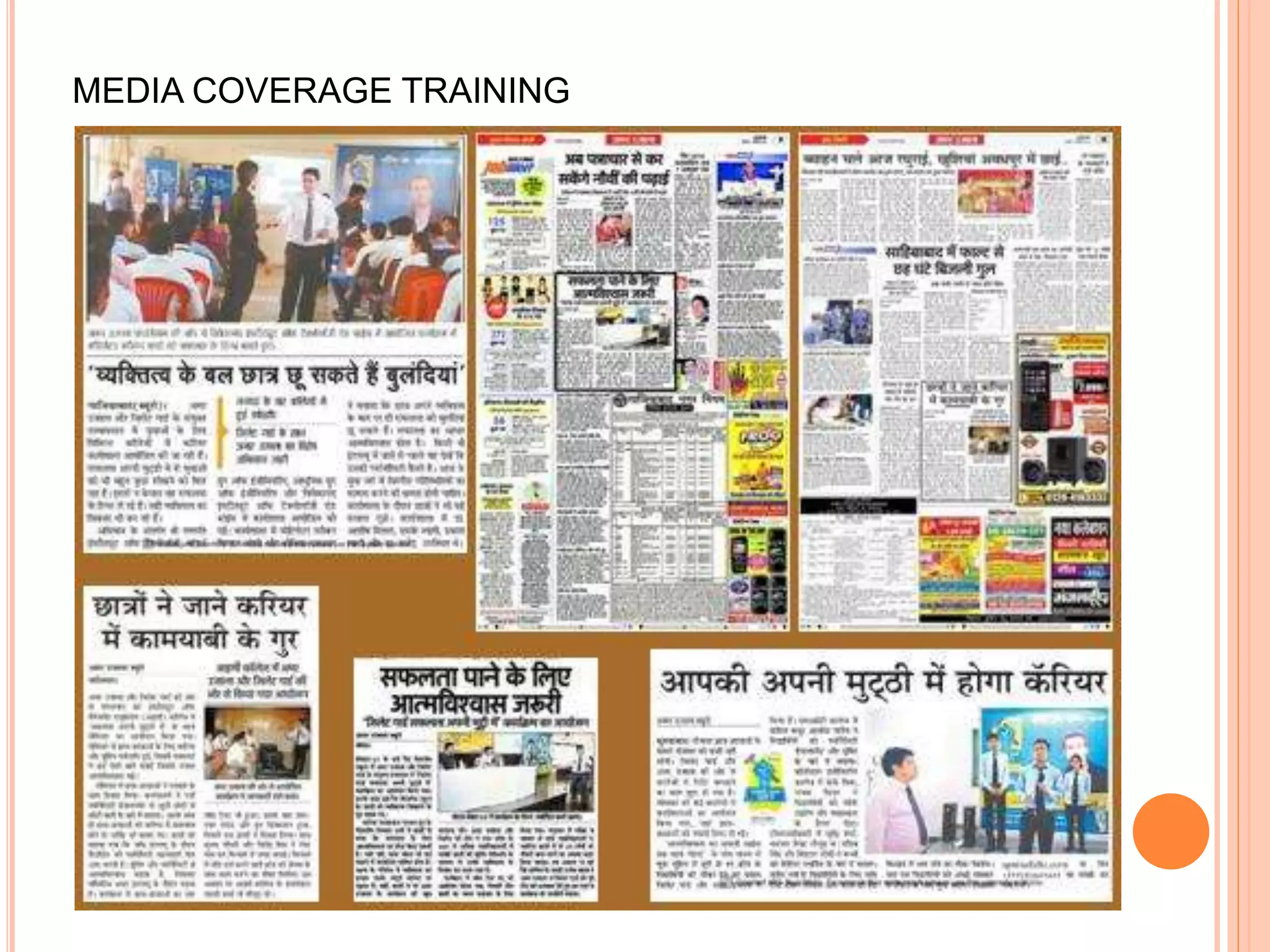 MEDIA COVERAGE TRAINING
 