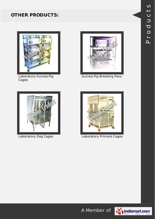 A Member of
OTHER PRODUCTS:
Laboratory Guinea Pig
Cages
Guinea Pig Breeding Pans
Laboratory Dog Cages Laboratory Primate Cages
Products
 