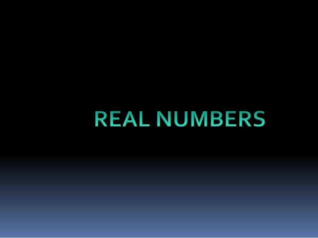 real numbers real numbers