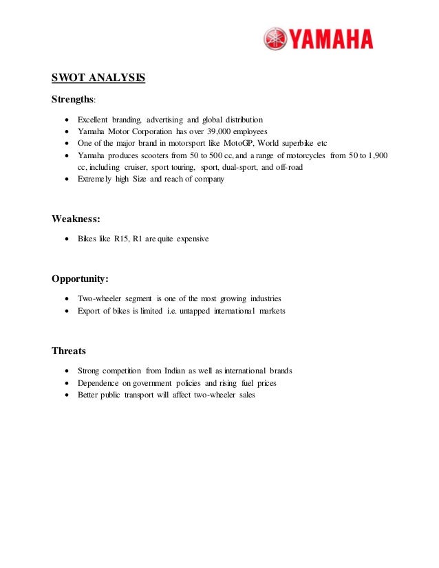 Swot Analysis Of Yamaha Company Swot Analysis Of Yamaha Company