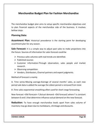 Target Merchandise Plan Retail Merchandising Strategy for Fashion Merchandise | PDF