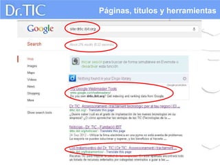 Páginas, títulos y herramientas
 