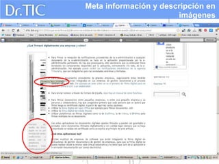 Meta información y descripción en
                       imágenes
 