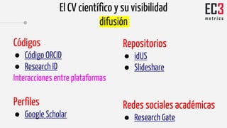 La jungla de los códigos
Iniciativas internacionales
- ORCID (Open Researcher and Contributor ID)
- VIAF (Virtual Internat...