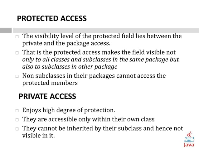 Visibility control in java