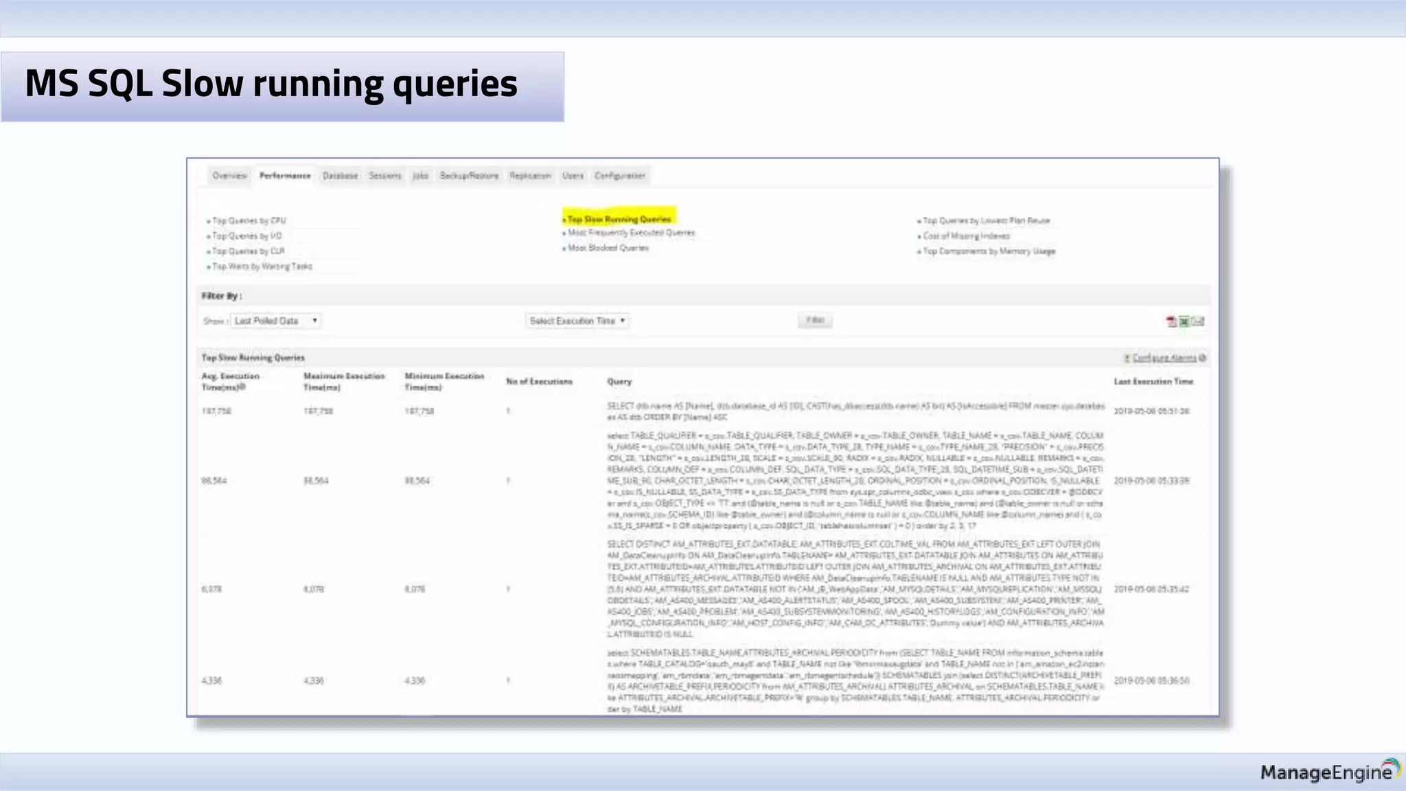 MS SQL Slow running queries
 