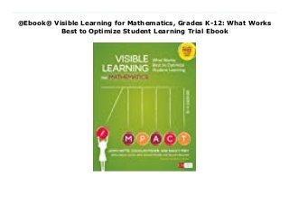 @Ebook@ Visible Learning for Mathematics, Grades K-12: What Works
Best to Optimize Student Learning Trial Ebook
Download Here https://nn.readpdfonline.xyz/?book=150636294X Rich tasks, collaborative work, number talks, problem-based learning, direct instruction...with so many possible approaches, how do we know which ones work the best? In Visible Learning for Mathematics, six acclaimed educators assert it's not about which one--it's about when--and show you how to design high-impact instruction so all students demonstrate more than a year's worth of mathematics learning for a year spent in school. That's a high bar, but with the amazing K-12 framework here, you choose the right approach at the right time, depending upon where learners are within three phases of learning: surface, deep, and transfer. This results in "visible" learning because the effect is tangible. The framework is forged out of current research in mathematics combined with John Hattie's synthesis of more than 15 years of education research involving 300 million students. Chapter by chapter, and equipped with video clips, planning tools, rubrics, and templates, you get the inside track on which instructional strategies to use at each phase of the learning cycle: Surface learning phase: When--through carefully constructed experiences--students explore new concepts and make connections to procedural skills and vocabulary that give shape to developing conceptual understandings. Deep learning phase: When--through the solving of rich high-cognitive tasks and rigorous discussion--students make connections among conceptual ideas, form mathematical generalizations, and apply and practice procedural skills with fluency. Transfer phase: When students can independently think through more complex mathematics, and can plan, investigate, and elaborate as they apply what they know to new mathematical situations. To equip students for higher-level mathematics learning, we have to be clear about where students are, where they need to go, and what it looks like when they get there. Visible Learning for Math brings about
powerful, precision teaching for K-12 through intentionally designed guided, collaborative, and independent learning. Read Online PDF Visible Learning for Mathematics, Grades K-12: What Works Best to Optimize Student Learning, Download PDF Visible Learning for Mathematics, Grades K-12: What Works Best to Optimize Student Learning, Read Full PDF Visible Learning for Mathematics, Grades K-12: What Works Best to Optimize Student Learning, Download PDF and EPUB Visible Learning for Mathematics, Grades K-12: What Works Best to Optimize Student Learning, Download PDF ePub Mobi Visible Learning for Mathematics, Grades K-12: What Works Best to Optimize Student Learning, Downloading PDF Visible Learning for Mathematics, Grades K-12: What Works Best to Optimize Student Learning, Download Book PDF Visible Learning for Mathematics, Grades K-12: What Works Best to Optimize Student Learning, Download online Visible Learning for Mathematics, Grades K-12: What Works Best to Optimize Student Learning, Download Visible Learning for Mathematics, Grades K-12: What Works Best to Optimize Student Learning John A.C. Hattie pdf, Download John A.C. Hattie epub Visible Learning for Mathematics, Grades K-12: What Works Best to Optimize Student Learning, Read pdf John A.C. Hattie Visible Learning for Mathematics, Grades K-12: What Works Best to Optimize Student Learning, Read John A.C. Hattie ebook Visible Learning for Mathematics, Grades K-12: What Works Best to Optimize Student Learning, Read pdf Visible Learning for Mathematics, Grades K-12: What Works Best to Optimize Student Learning, Visible Learning for Mathematics, Grades K-12: What Works Best to Optimize Student Learning Online Download Best Book Online Visible Learning for Mathematics, Grades K-12: What Works Best to Optimize Student Learning, Read Online Visible Learning for Mathematics, Grades K-12: What Works Best to Optimize Student Learning Book, Download Online Visible Learning for
Mathematics, Grades K-12: What Works Best to Optimize Student Learning E-Books, Read Visible Learning for Mathematics, Grades K-12: What Works Best to Optimize Student Learning Online, Download Best Book Visible Learning for Mathematics, Grades K-12: What Works Best to Optimize Student Learning Online, Download Visible Learning for Mathematics, Grades K-12: What Works Best to Optimize Student Learning Books Online Read Visible Learning for Mathematics, Grades K-12: What Works Best to Optimize Student Learning Full Collection, Read Visible Learning for Mathematics, Grades K-12: What Works Best to Optimize Student Learning Book, Download Visible Learning for Mathematics, Grades K-12: What Works Best to Optimize Student Learning Ebook Visible Learning for Mathematics, Grades K-12: What Works Best to Optimize Student Learning PDF Read online, Visible Learning for Mathematics, Grades K-12: What Works Best to Optimize Student Learning pdf Read online, Visible Learning for Mathematics, Grades K-12: What Works Best to Optimize Student Learning Download, Download Visible Learning for Mathematics, Grades K-12: What Works Best to Optimize Student Learning Full PDF, Download Visible Learning for Mathematics, Grades K-12: What Works Best to Optimize Student Learning PDF Online, Download Visible Learning for Mathematics, Grades K-12: What Works Best to Optimize Student Learning Books Online, Read Visible Learning for Mathematics, Grades K-12: What Works Best to Optimize Student Learning Full Popular PDF, PDF Visible Learning for Mathematics, Grades K-12: What Works Best to Optimize Student Learning Download Book PDF Visible Learning for Mathematics, Grades K-12: What Works Best to Optimize Student Learning, Download online PDF Visible Learning for Mathematics, Grades K-12: What Works Best to Optimize Student Learning, Download Best Book Visible Learning for Mathematics, Grades K-12: What Works Best to Optimize Student
Learning, Read PDF Visible Learning for Mathematics, Grades K-12: What Works Best to Optimize Student Learning Collection, Read PDF Visible Learning for Mathematics, Grades K-12: What Works Best to Optimize Student Learning Full Online, Read Best Book Online Visible Learning for Mathematics, Grades K-12: What Works Best to Optimize Student Learning, Read Visible Learning for Mathematics, Grades K-12: What Works Best to Optimize Student Learning PDF files
 