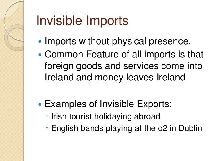 Visible and invisible trade slide show