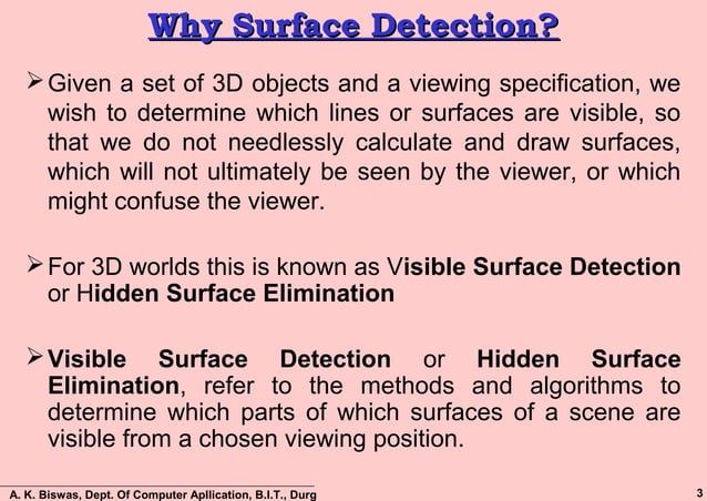 Visible Surface Detection | PPT | 3-D Graphics | Computer Software and ...