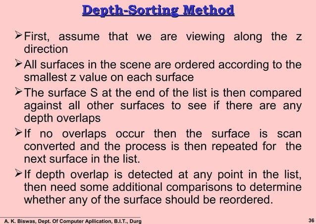 Visible Surface Detection | PPT | 3-D Graphics | Computer Software and ...