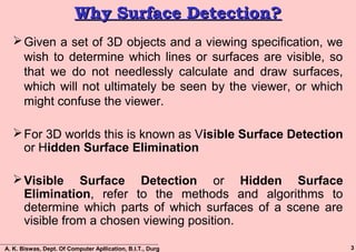 Hidden Visible Surface Algorithm