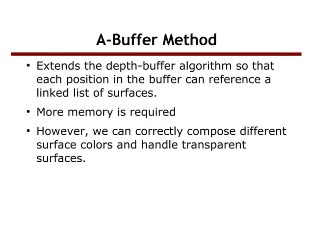 Visible surface detection in computer graphic | PPT