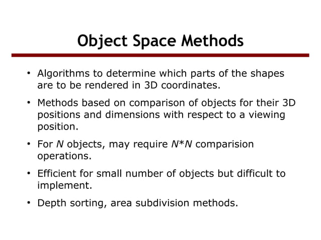 Visible surface detection in computer graphic | PPT